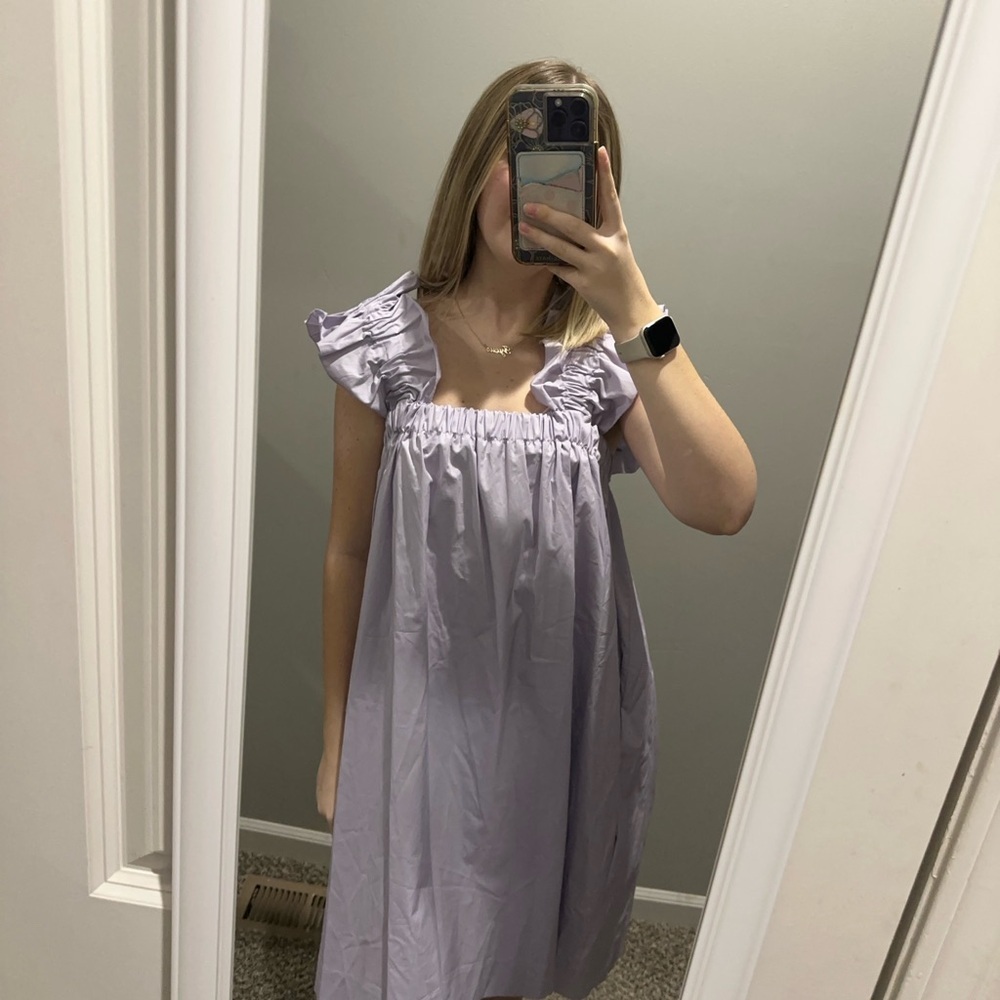 Monica Nera Ruffle Sleeve Dress